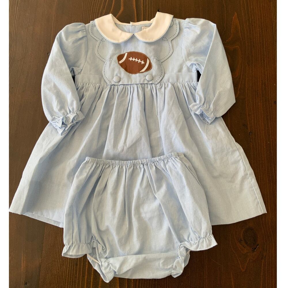 Petit Ami Gingham‎ Football dress NWOT size 12 mo